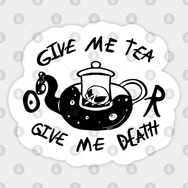 Tea or Death Sticker by Jan Grackle